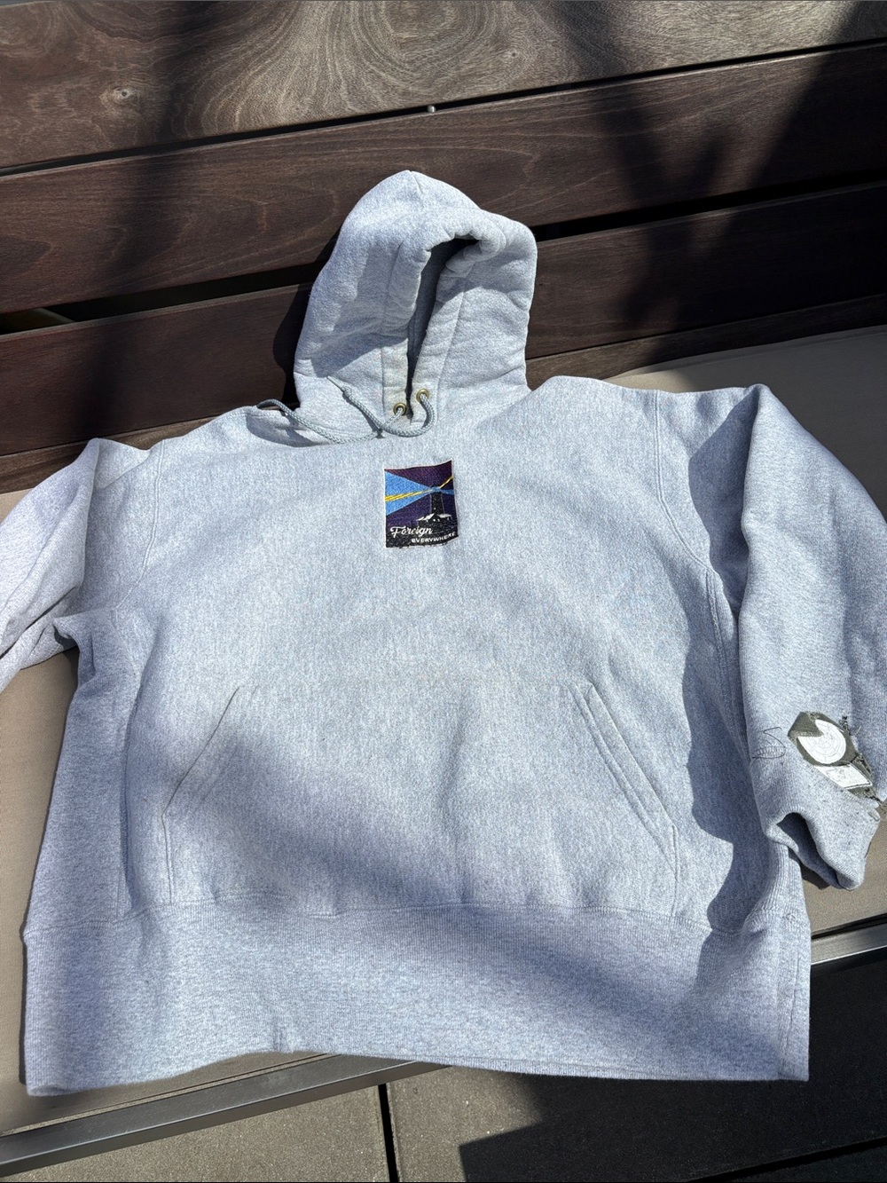 Heavy Camber Gray Hoodie with embroidered patches